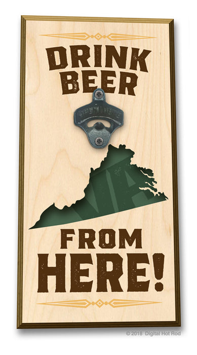 Drink Beer from "Your State" Bottle Opener Art Rendering - Prints54.com