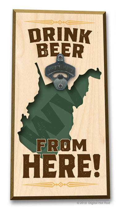 Drink Beer from "Your State" Bottle Opener Art Rendering - Prints54.com