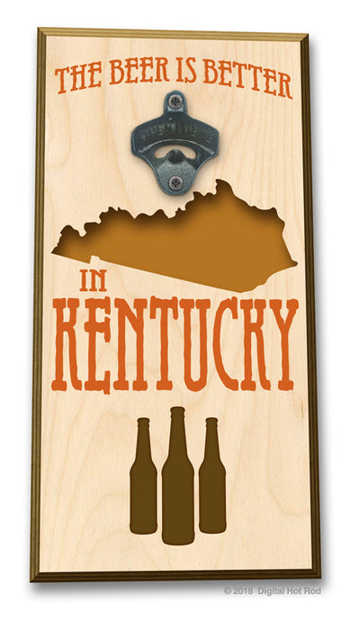 The Beer is Better in "Your State" Bottle Opener Art Rendering - Prints54.com