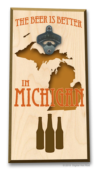 The Beer is Better in "Your State" Bottle Opener Art Rendering - Prints54.com