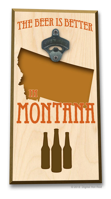 The Beer is Better in "Your State" Bottle Opener Art Rendering - Prints54.com