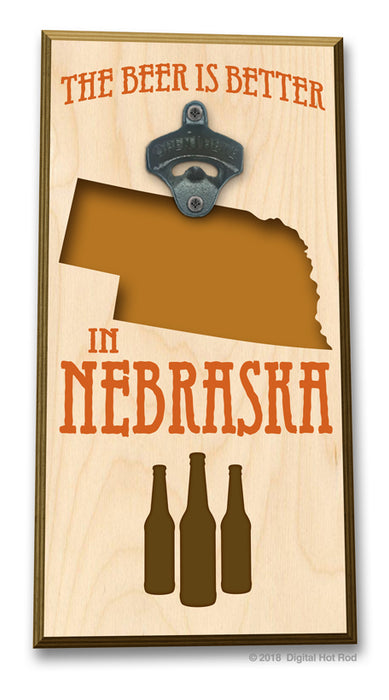 The Beer is Better in "Your State" Bottle Opener Art Rendering - Prints54.com