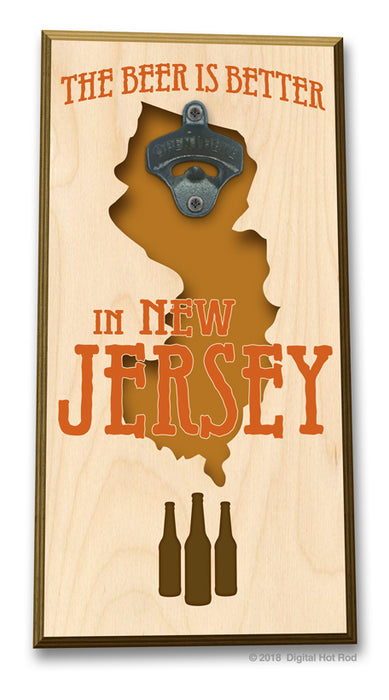 The Beer is Better in "Your State" Bottle Opener Art Rendering - Prints54.com