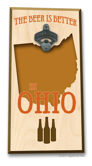 The Beer is Better in "Your State" Bottle Opener Art Rendering - Prints54.com