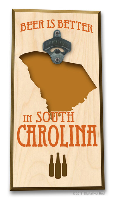 The Beer is Better in "Your State" Bottle Opener Art Rendering - Prints54.com