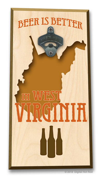 The Beer is Better in "Your State" Bottle Opener Art Rendering - Prints54.com