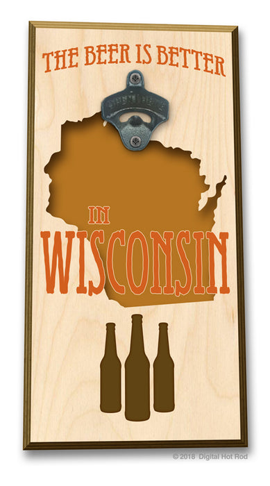 The Beer is Better in "Your State" Bottle Opener Art Rendering - Prints54.com