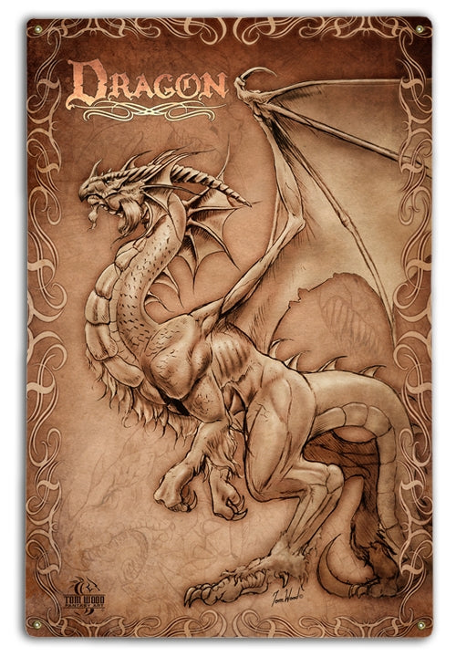 Dragon Parchment Art Rendering - Prints54.com
