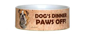 English Bulldog Dog Bowl Art Rendering - Prints54.com