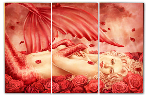 Sea of Roses Triptych Art Rendering - Prints54.com