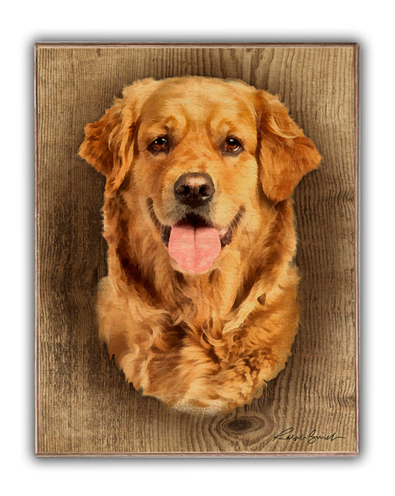 Golden Retreiver Portrait Art Rendering - Prints54.com