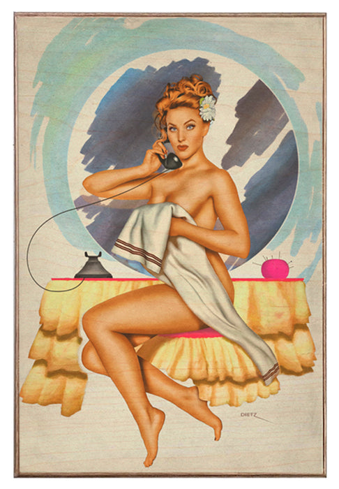 Hello Phone Pin-Up Girl Art Rendering - Prints54.com