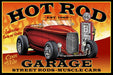 Hot Rod Garage - 12" x 18" Classic Metal Sign - Prints54.com