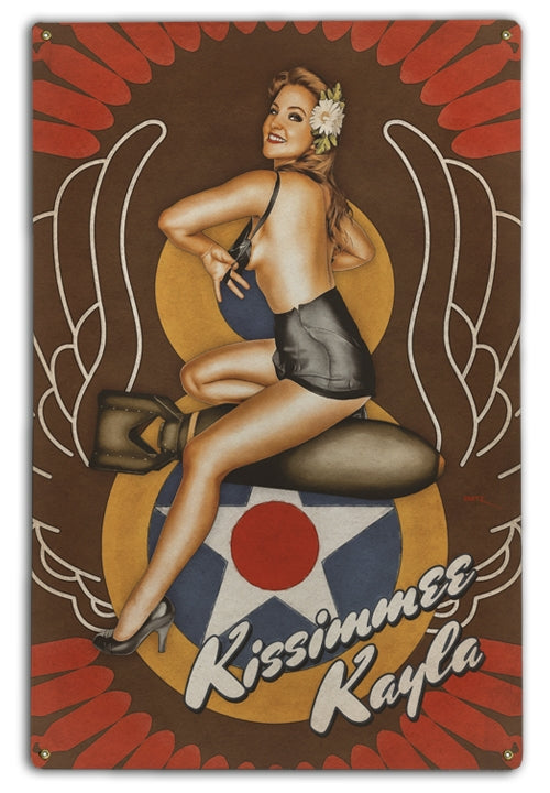 Kissimmee Kayla Air Force Military Pin-Up Girl Art Rendering - Prints54.com