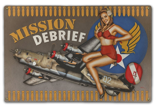 Mission Debrief Military Pin-Up Girl Art Rendering - Prints54.com