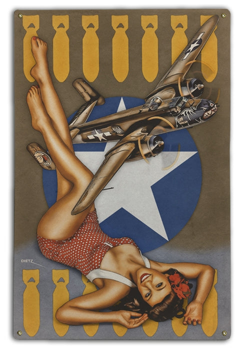 Mitchell Maiden WW2 Bomber Pin-Up Girl Art Rendering - Prints54.com