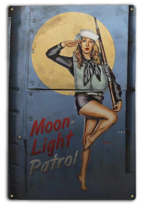 Moonlight Patrol Military Pin-Up Girl Art Rendering - Prints54.com