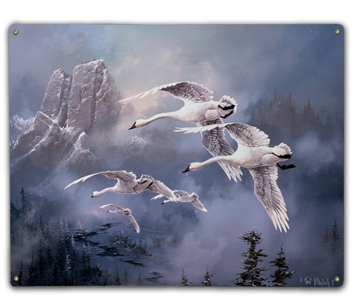 Mountain Swans Art Rendering - Prints54.com