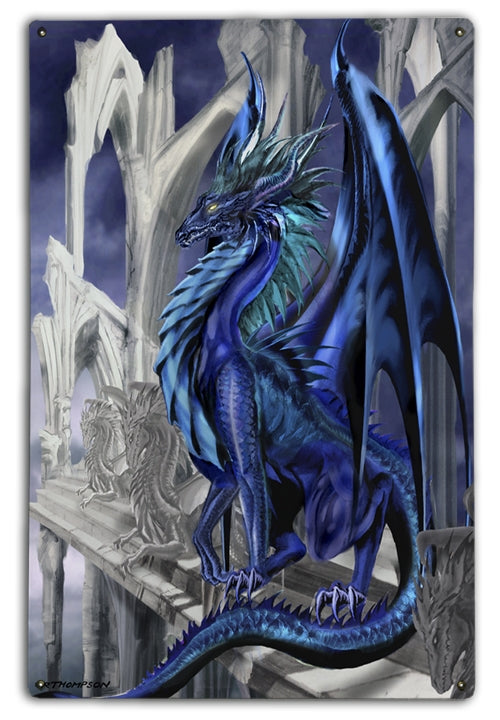Dragon Fantasy Nightfall Ancient Ruins Art Rendering - Prints54.com