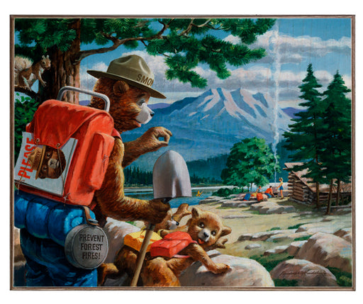 Smokey The Bear Forest Campfire Wilderness Art Rendering - Prints54.com