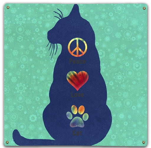 Peace Love Cat Art Rendering - Prints54.com