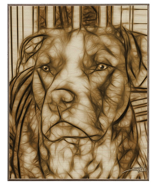 Pitbull Sepia Tone Portrait Art Rendering - Prints54.com