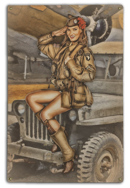 Screaming Eagles Pin-Up Giel Art Rendering - Prints54.com