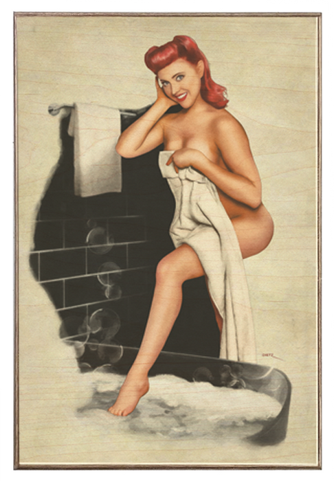 Shower Sweetie Vintage Pin-Up Girl Art Rendering - Prints54.com