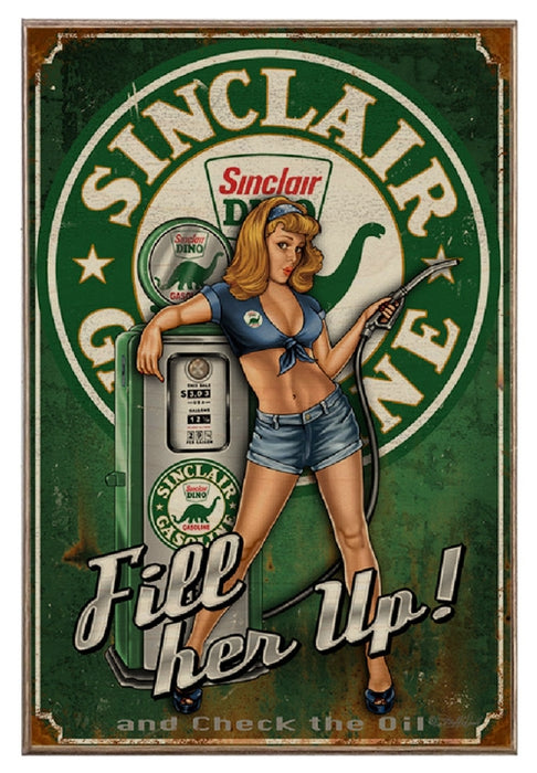 Sinclair Gasoline Fill Her Up Vintage Pin-Up Girl Art Rendering - Prints54.com
