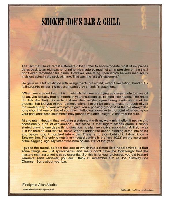 Smokey Joes Art Rendering - Prints54.com