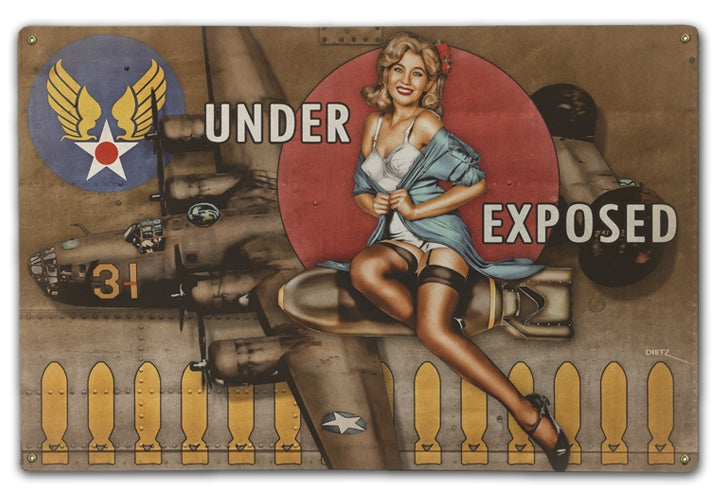 Under Exposed Military Bomber Pin-Up Art Rendering - Prints54.com