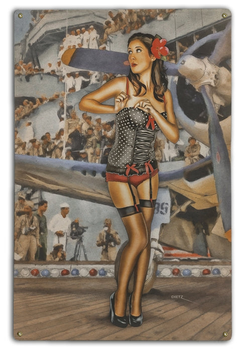 USO Hello Military Pin-Up Girl Art Rendering - Prints54.com