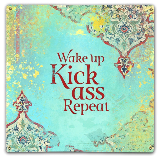 Wake Up Kick Ass Repeat Art Rendering - Prints54.com