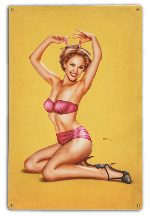 Vintage Pin-Up Girl Bikini Art Rendering - Prints54.com